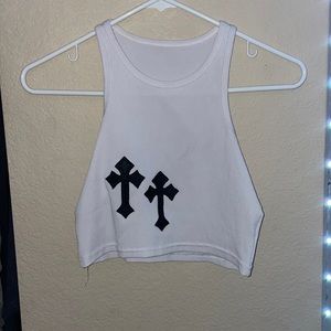 White Cross Tank Top
